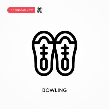 Bowling basit vektör simgesi. Web sitesi veya mobil uygulama için modern, basit düz vektör çizimi