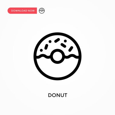 Donut Basit vektör simgesi. Web sitesi veya mobil uygulama için modern, basit düz vektör çizimi