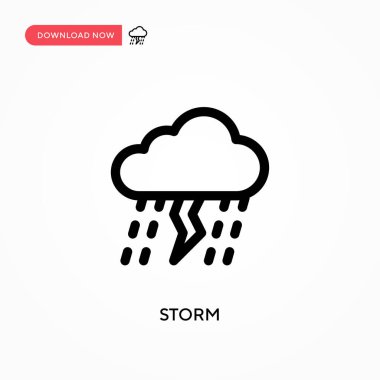 Storm Simple vektör simgesi. Web sitesi veya mobil uygulama için modern, basit düz vektör çizimi