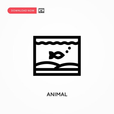 Hayvan basit vektör simgesi. Web sitesi veya mobil uygulama için modern, basit düz vektör çizimi