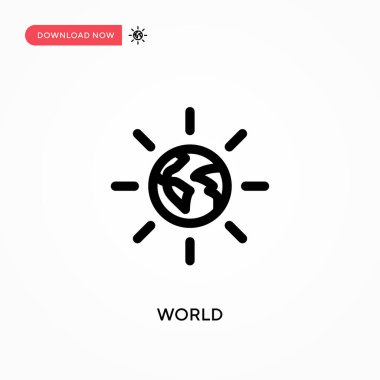 Dünya basit vektör simgesi. Web sitesi veya mobil uygulama için modern, basit düz vektör çizimi