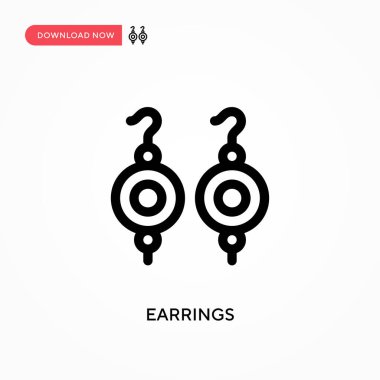 Küpeler basit vektör ikonu. Web sitesi veya mobil uygulama için modern, basit düz vektör çizimi