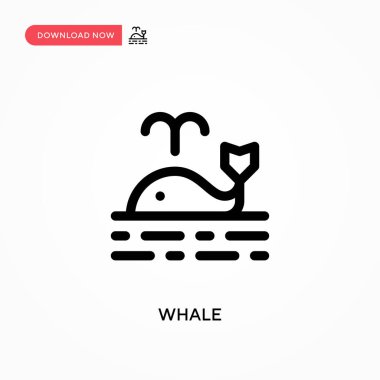 Balina basit vektör simgesi. Web sitesi veya mobil uygulama için modern, basit düz vektör çizimi