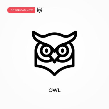 Baykuş basit vektör simgesi. Web sitesi veya mobil uygulama için modern, basit düz vektör çizimi