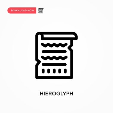 Hiyeroglif basit vektör simgesi. Web sitesi veya mobil uygulama için modern, basit düz vektör çizimi