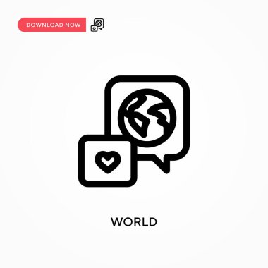 Dünya basit vektör simgesi. Web sitesi veya mobil uygulama için modern, basit düz vektör çizimi