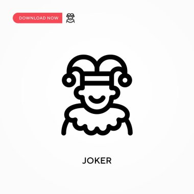 Joker Basit vektör simgesi. Web sitesi veya mobil uygulama için modern, basit düz vektör çizimi