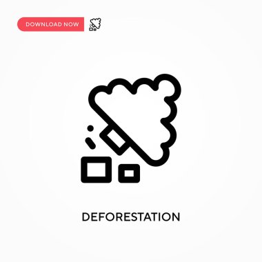 Ormanların yok edilmesi basit vektör simgesi. Web sitesi veya mobil uygulama için modern, basit düz vektör çizimi