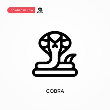 Kobra Basit vektör simgesi. Web sitesi veya mobil uygulama için modern, basit düz vektör çizimi