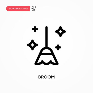 Broom Basit vektör simgesi. Web sitesi veya mobil uygulama için modern, basit düz vektör çizimi