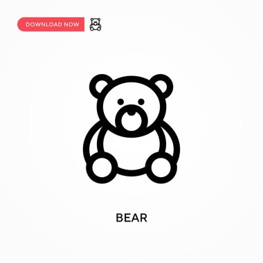 Bear Basit vektör simgesi. Web sitesi veya mobil uygulama için modern, basit düz vektör çizimi