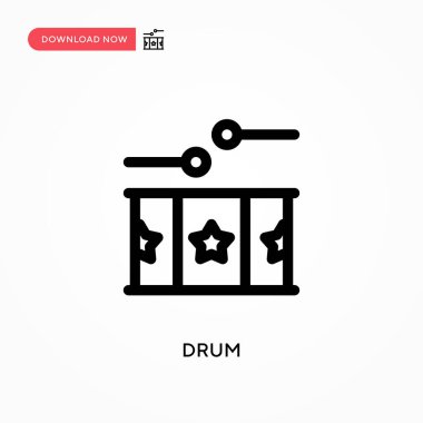 Davul Basit vektör simgesi. Web sitesi veya mobil uygulama için modern, basit düz vektör çizimi
