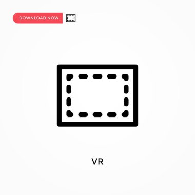 Vr Basit vektör simgesi. Web sitesi veya mobil uygulama için modern, basit düz vektör çizimi