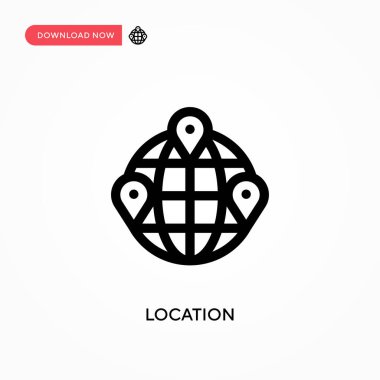 Konum Basit vektör simgesi. Web sitesi veya mobil uygulama için modern, basit düz vektör çizimi