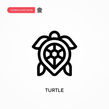 Kaplumbağa Basit vektör simgesi. Web sitesi veya mobil uygulama için modern, basit düz vektör çizimi