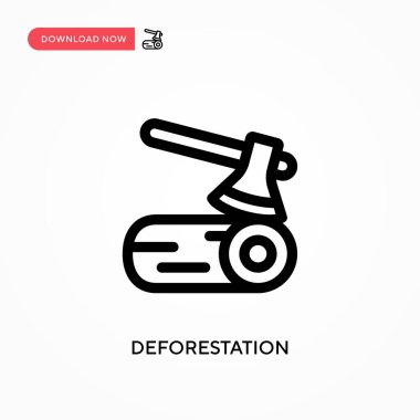Ormanların yok edilmesi basit vektör simgesi. Web sitesi veya mobil uygulama için modern, basit düz vektör çizimi