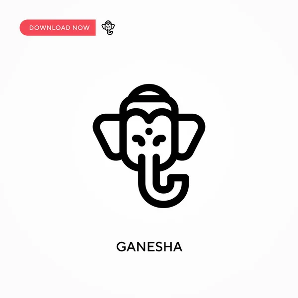 Ganesha Ícone Vetorial Simples Ilustração Vetorial Plana Moderna Simples Para — Vetor de Stock