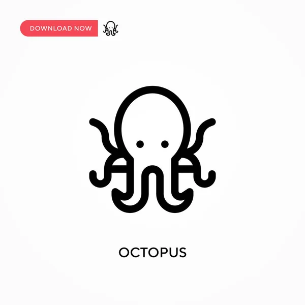Octopus Ícone Vetorial Simples Ilustração Vetorial Plana Moderna Simples Para — Vetor de Stock