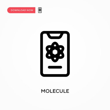 Molekül basit vektör simgesi. Web sitesi veya mobil uygulama için modern, basit düz vektör çizimi