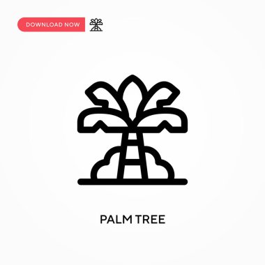 Palmiye ağacı basit vektör simgesi. Web sitesi veya mobil uygulama için modern, basit düz vektör çizimi