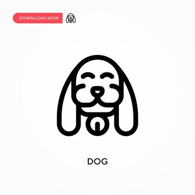 Köpek basit vektör simgesi. Web sitesi veya mobil uygulama için modern, basit düz vektör çizimi