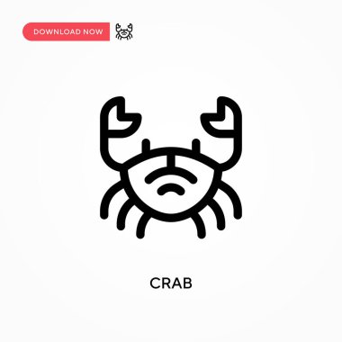 Yengeç Basit vektör simgesi. Web sitesi veya mobil uygulama için modern, basit düz vektör çizimi