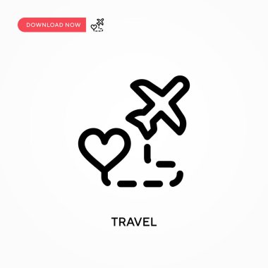 Basit vektör simgesi ile seyahat et. Web sitesi veya mobil uygulama için modern, basit düz vektör çizimi