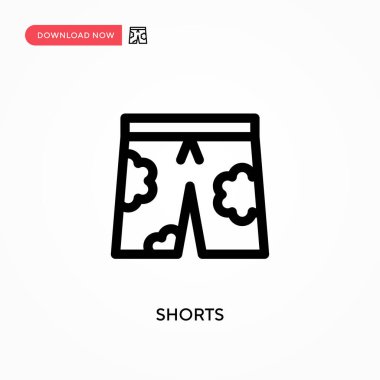 Shorts Basit vektör simgesi. Web sitesi veya mobil uygulama için modern, basit düz vektör çizimi