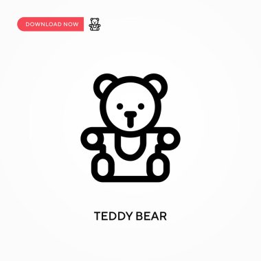 Oyuncak ayı basit vektör simgesi. Web sitesi veya mobil uygulama için modern, basit düz vektör çizimi