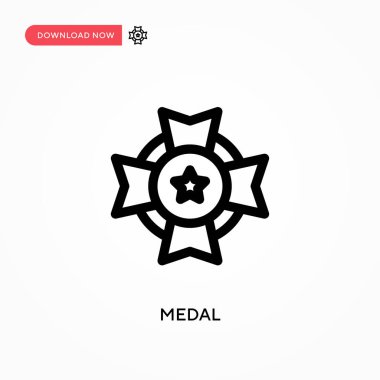 Madalya basit vektör simgesi. Web sitesi veya mobil uygulama için modern, basit düz vektör çizimi