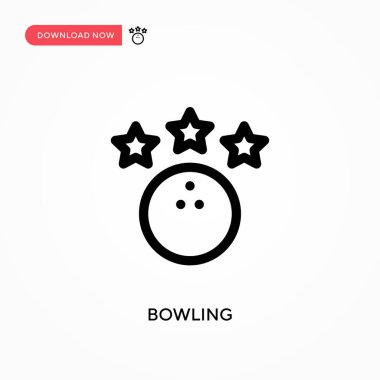 Bowling basit vektör simgesi. Web sitesi veya mobil uygulama için modern, basit düz vektör çizimi