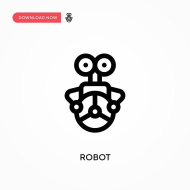 Robot Basit vektör simgesi. Web sitesi veya mobil uygulama için modern, basit düz vektör çizimi