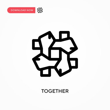 Birlikte basit vektör simgesi. Web sitesi veya mobil uygulama için modern, basit düz vektör çizimi