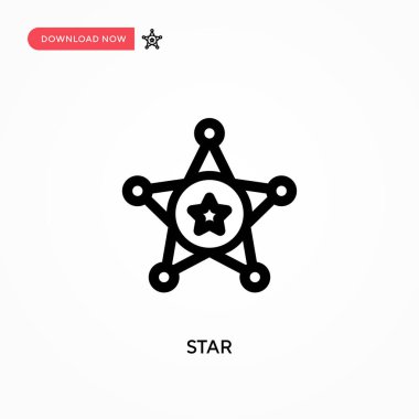 Yıldız Basit vektör simgesi. Web sitesi veya mobil uygulama için modern, basit düz vektör çizimi