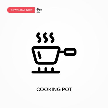 Tencere pişirme basit vektör simgesi. Web sitesi veya mobil uygulama için modern, basit düz vektör çizimi