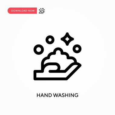 El yıkama basit vektör simgesi. Web sitesi veya mobil uygulama için modern, basit düz vektör çizimi