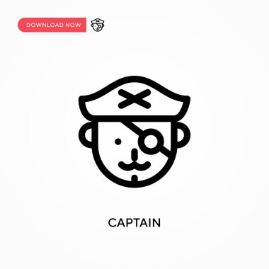 Kaptan Basit vektör simgesi. Web sitesi veya mobil uygulama için modern, basit düz vektör çizimi