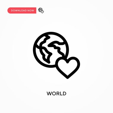 Dünya basit vektör simgesi. Web sitesi veya mobil uygulama için modern, basit düz vektör çizimi