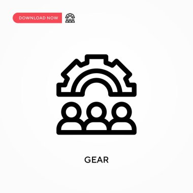 Gear Basit vektör simgesi. Web sitesi veya mobil uygulama için modern, basit düz vektör çizimi