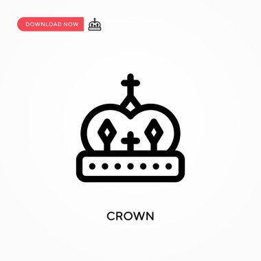 Crown Basit vektör simgesi. Web sitesi veya mobil uygulama için modern, basit düz vektör çizimi