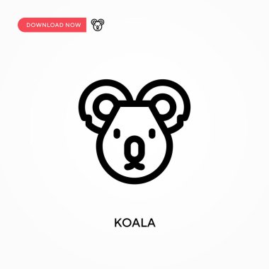 Koala Basit vektör simgesi. Web sitesi veya mobil uygulama için modern, basit düz vektör çizimi