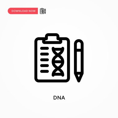 DNA Basit vektör simgesi. Web sitesi veya mobil uygulama için modern, basit düz vektör çizimi