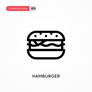 Hamburger Basit vektör simgesi. Web sitesi veya mobil uygulama için modern, basit düz vektör çizimi