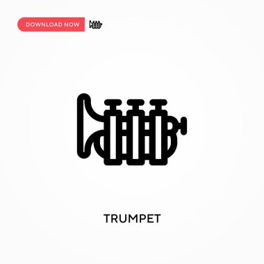 Trompet basit vektör simgesi. Web sitesi veya mobil uygulama için modern, basit düz vektör çizimi