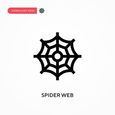 Örümcek ağı basit vektör simgesi. Web sitesi veya mobil uygulama için modern, basit düz vektör çizimi