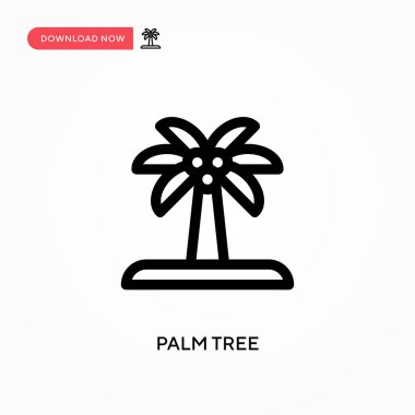 Palmiye ağacı basit vektör simgesi. Web sitesi veya mobil uygulama için modern, basit düz vektör çizimi