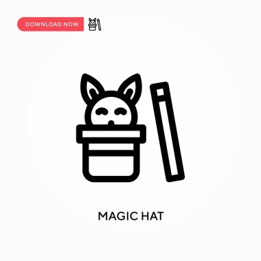 Sihirli şapka basit vektör simgesi. Web sitesi veya mobil uygulama için modern, basit düz vektör çizimi