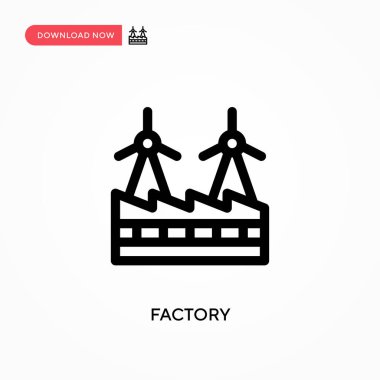 Fabrika Basit vektör simgesi. Web sitesi veya mobil uygulama için modern, basit düz vektör çizimi