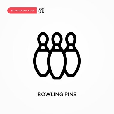 Bowling lobutları basit vektör simgesi. Web sitesi veya mobil uygulama için modern, basit düz vektör çizimi