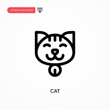 Cat Simple vektör simgesi. Web sitesi veya mobil uygulama için modern, basit düz vektör çizimi
